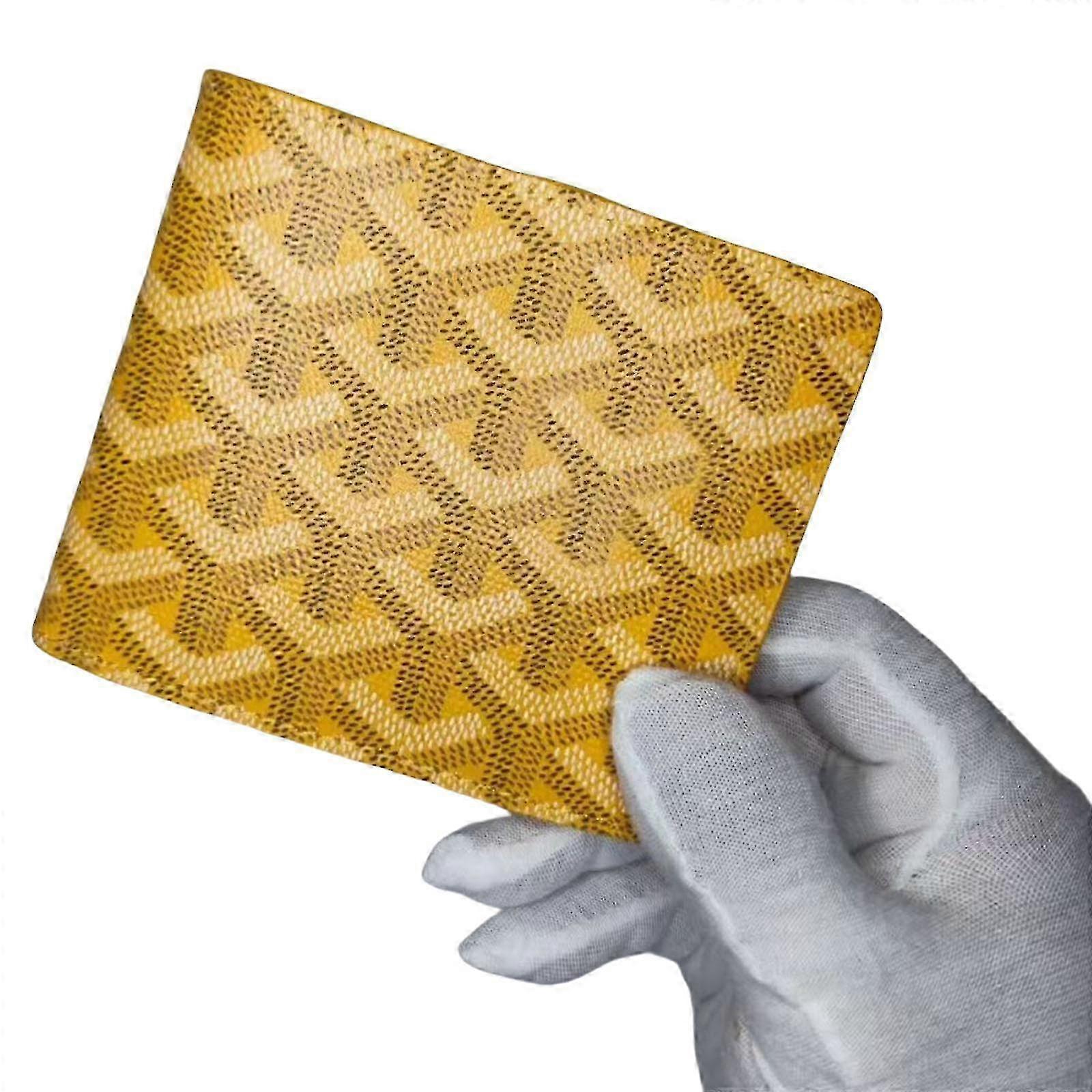 Leather Card Holder for Daily Use with Compact Houndstooth Design