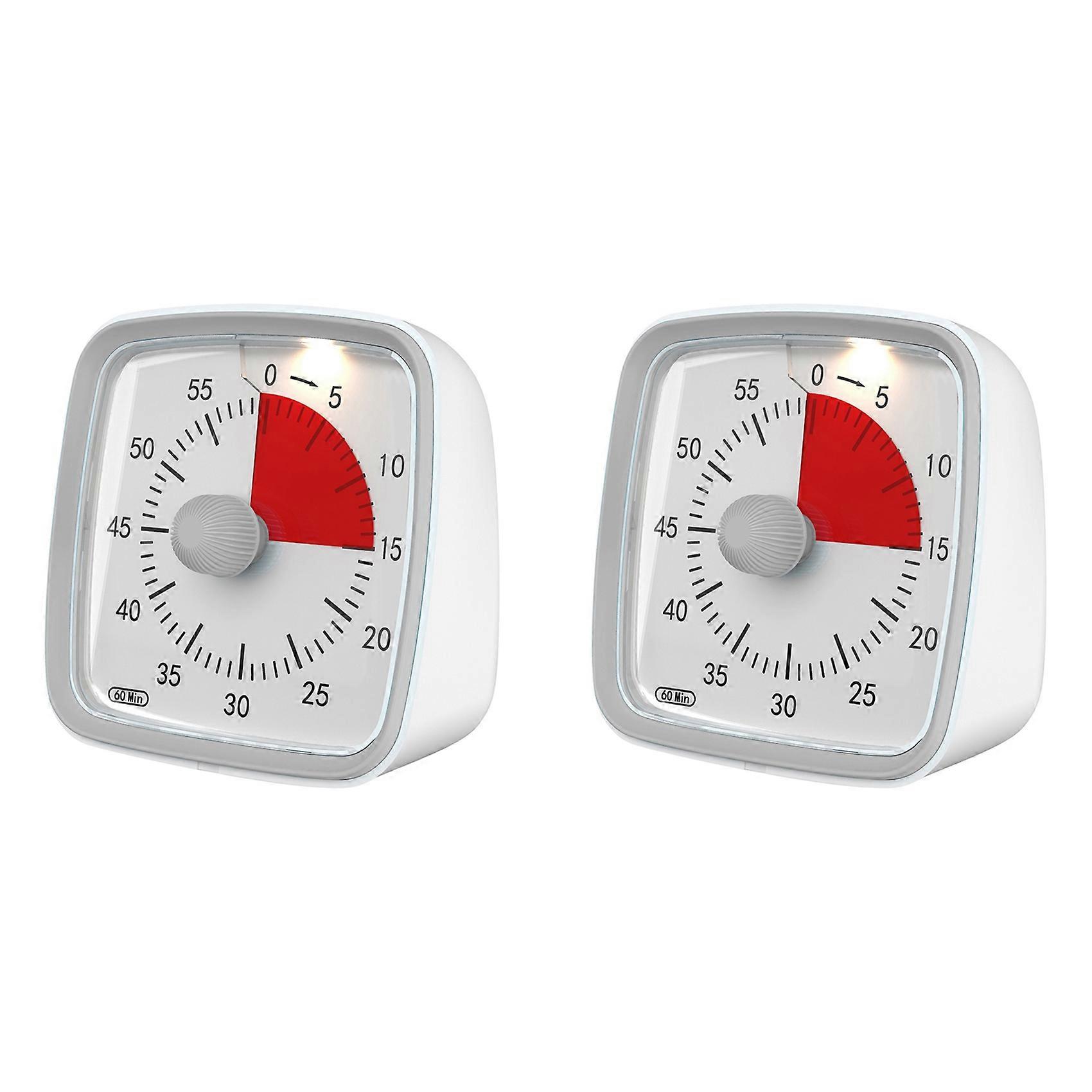 2X 60-Minute Timer, Classroom Classroom Timer, Countdown Timer for Kids and Adults, Time Management Tool Gray