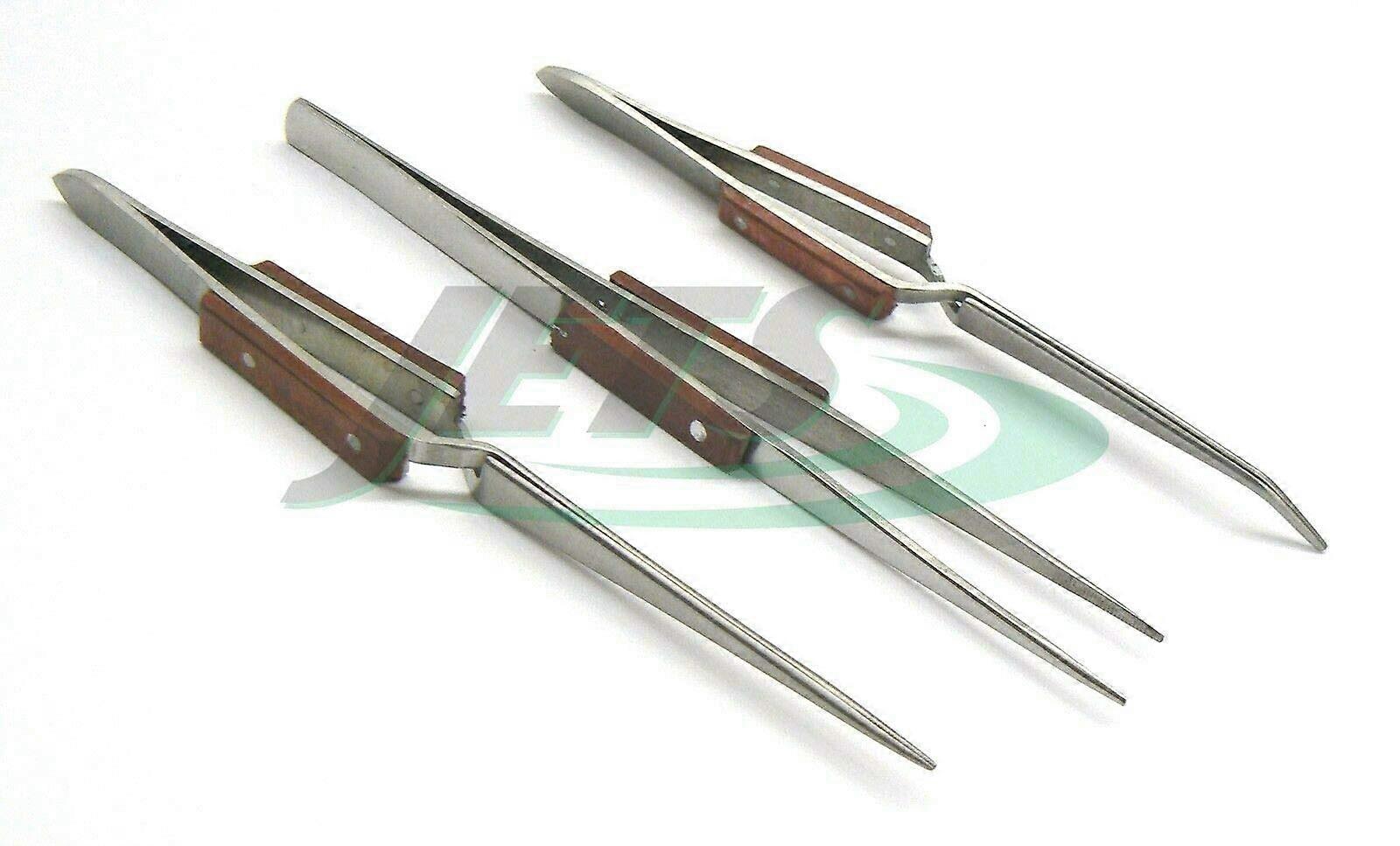 Jewelry Soldering Tweezers Set with SelfLocking Precision Grip, 6.5Inch Cross and Straight Styles