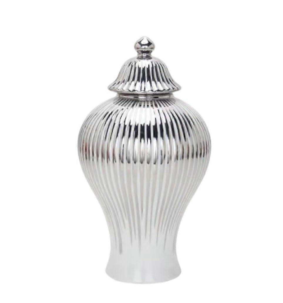 Ceramic Ginger Jar with Lid Hand Painted Decorative Vase for Home Storage and Display C16 30cm