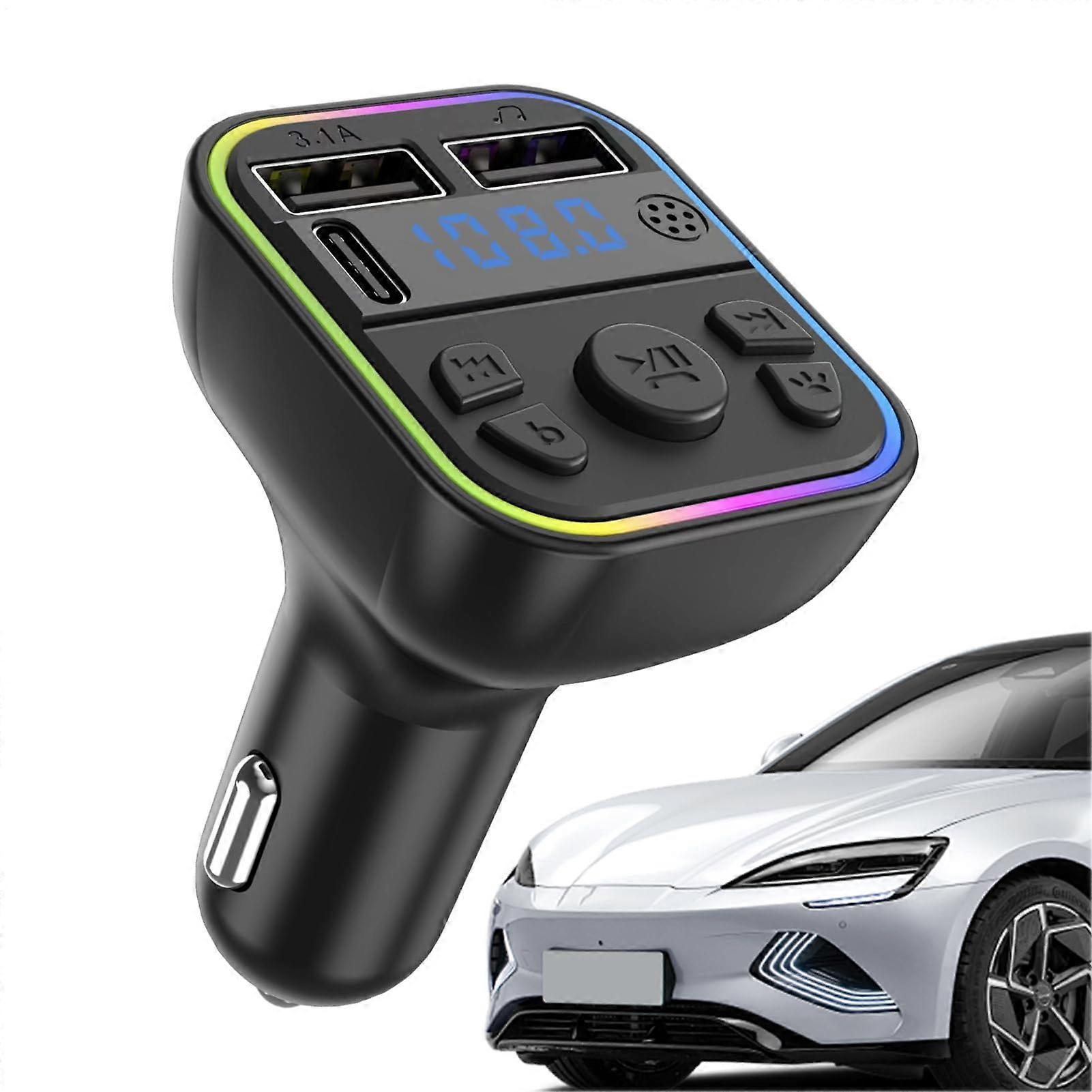 Bluetooth FM Transmitter with PD Fast Charging, Wireless Car Bluetooth Adapter for Music and Calls