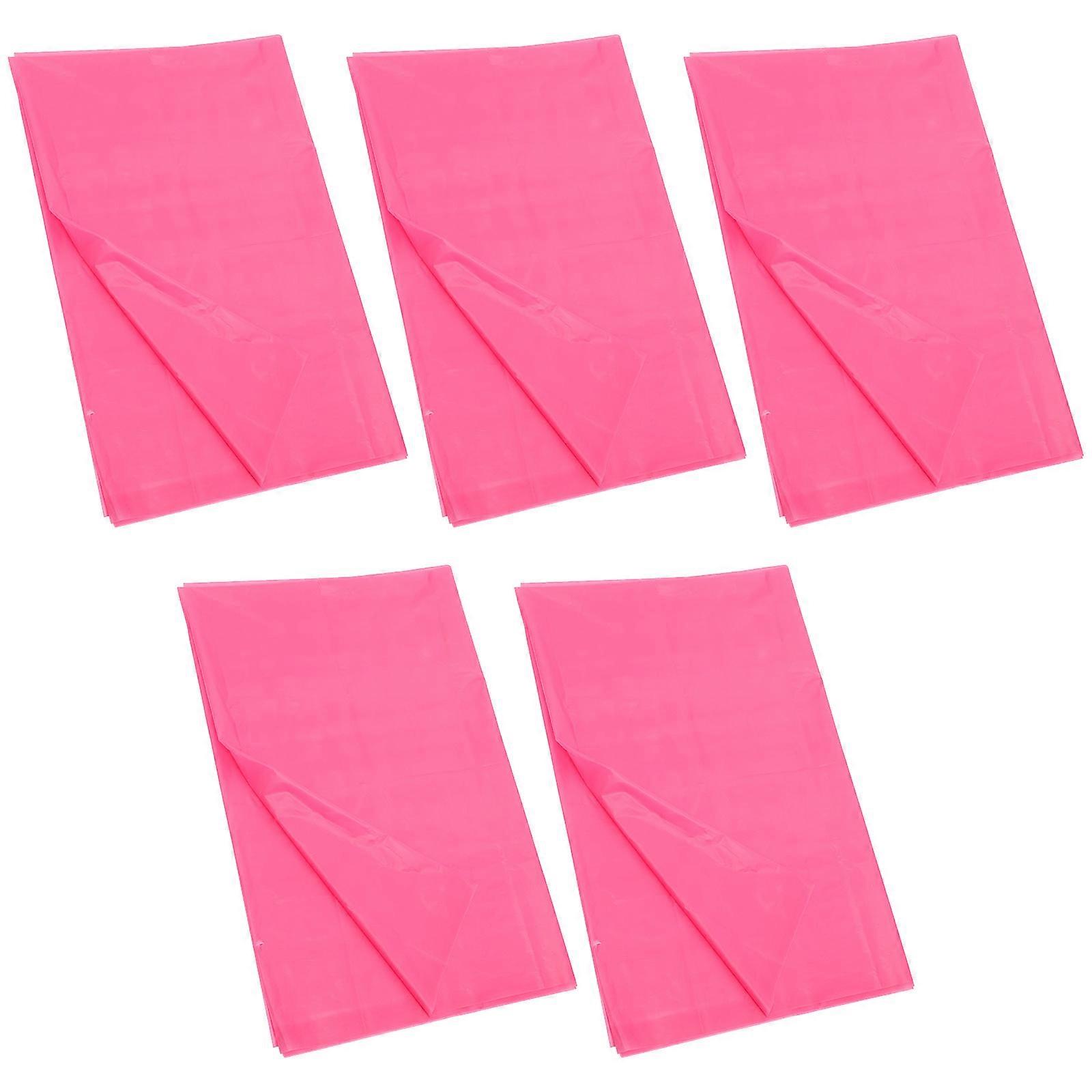 Rosy Rectangular Tablecloth Plastic Tablecloth for Event 25Pcs