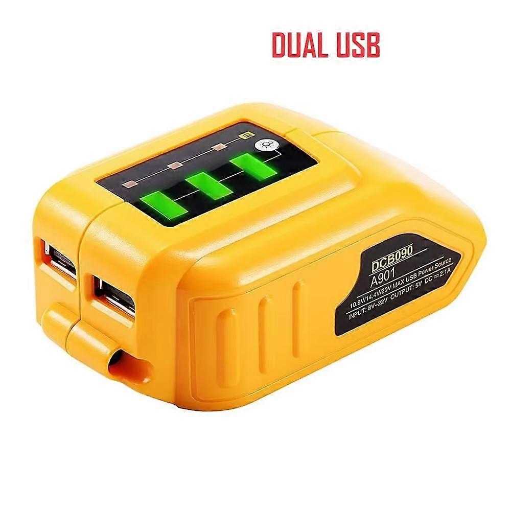 Original Replacement DCB090 Power Source Converter For Dewalt 20v Max 18V Battery Adapter With Dual USB DC 12V LED Work Light