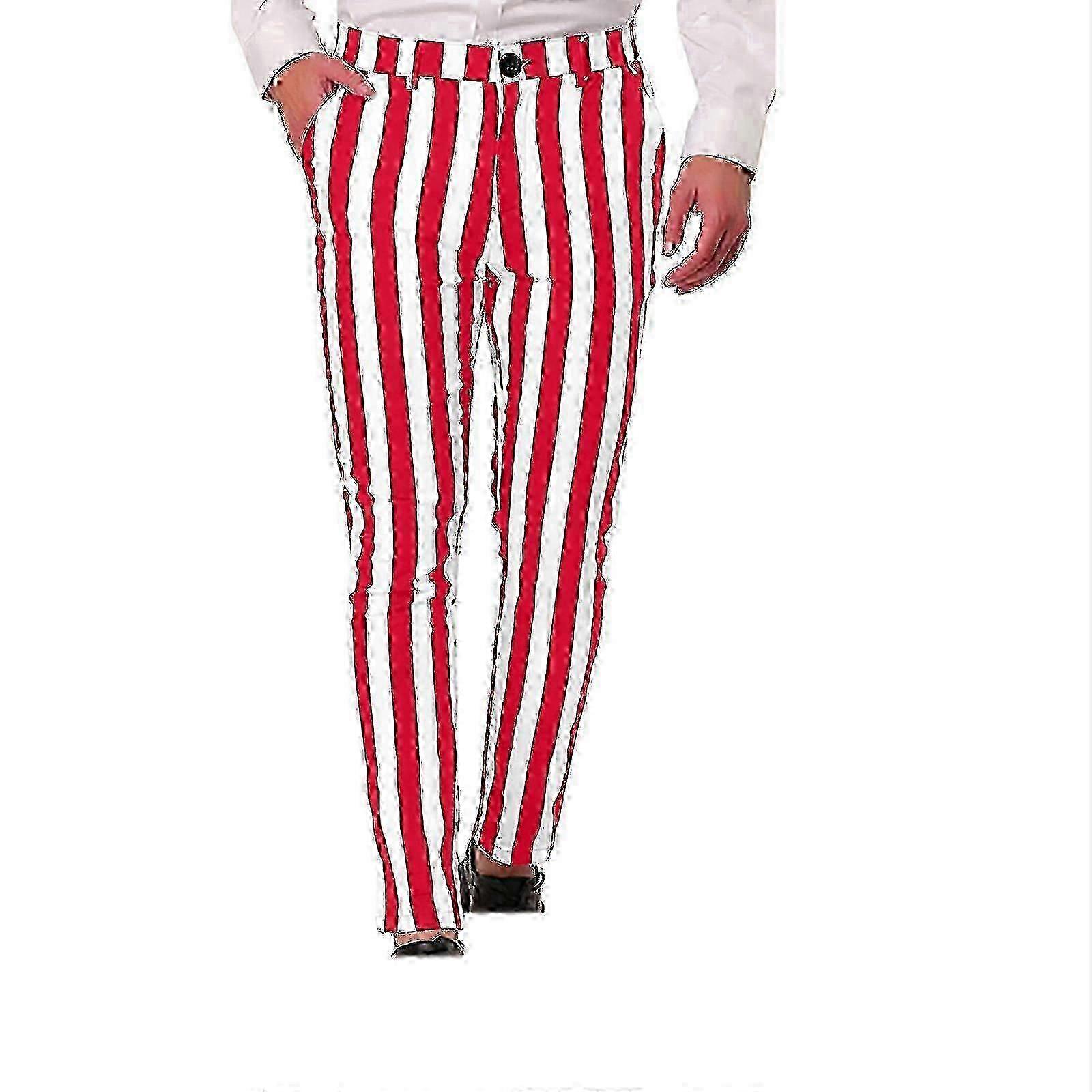 Casual Striped Trousers For Men With Pocket Features