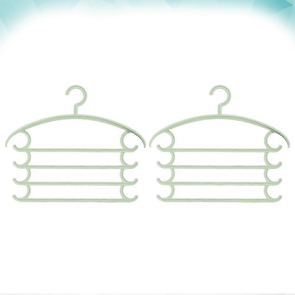 Drying Clothes Rack Multi-Layer Pants Storage Rack Home Use 40x36.2x2cm Light Green Non-Slip 2Set