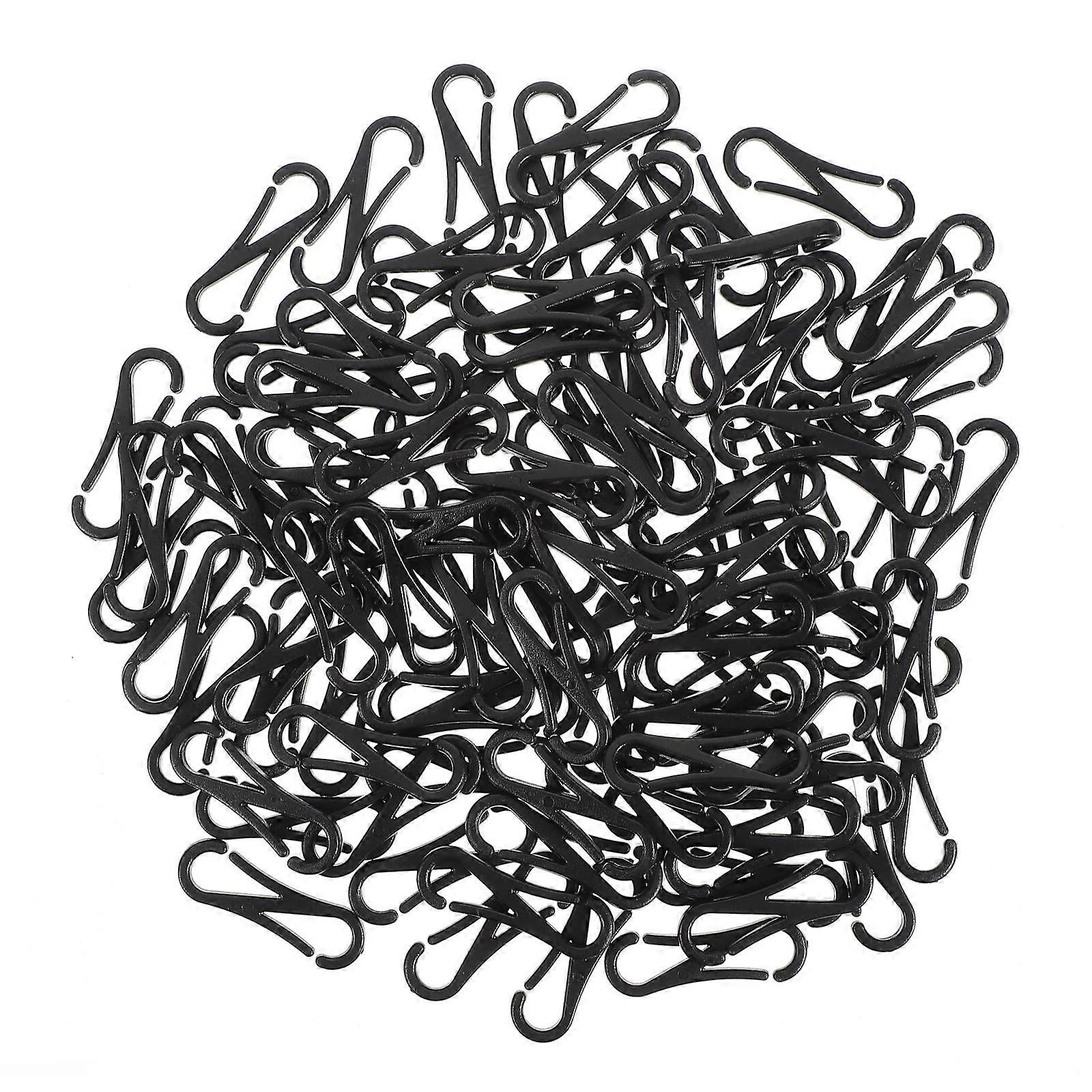 Plastic Lanyard Hooks Durable Clips for Storage Use 100Pcs Black