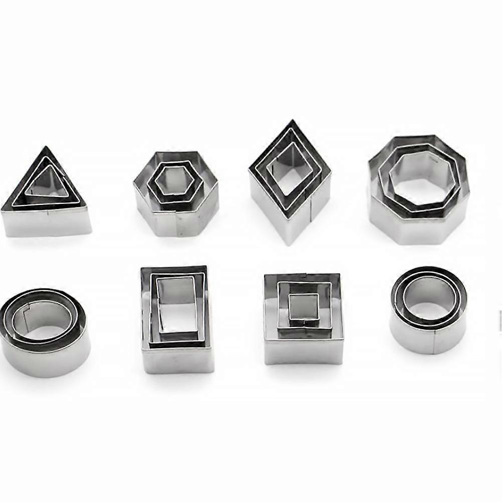 Egg Mold Cake Baking Molds Stainless Steel 24Pcs Geometry Shape Cookie Cutters