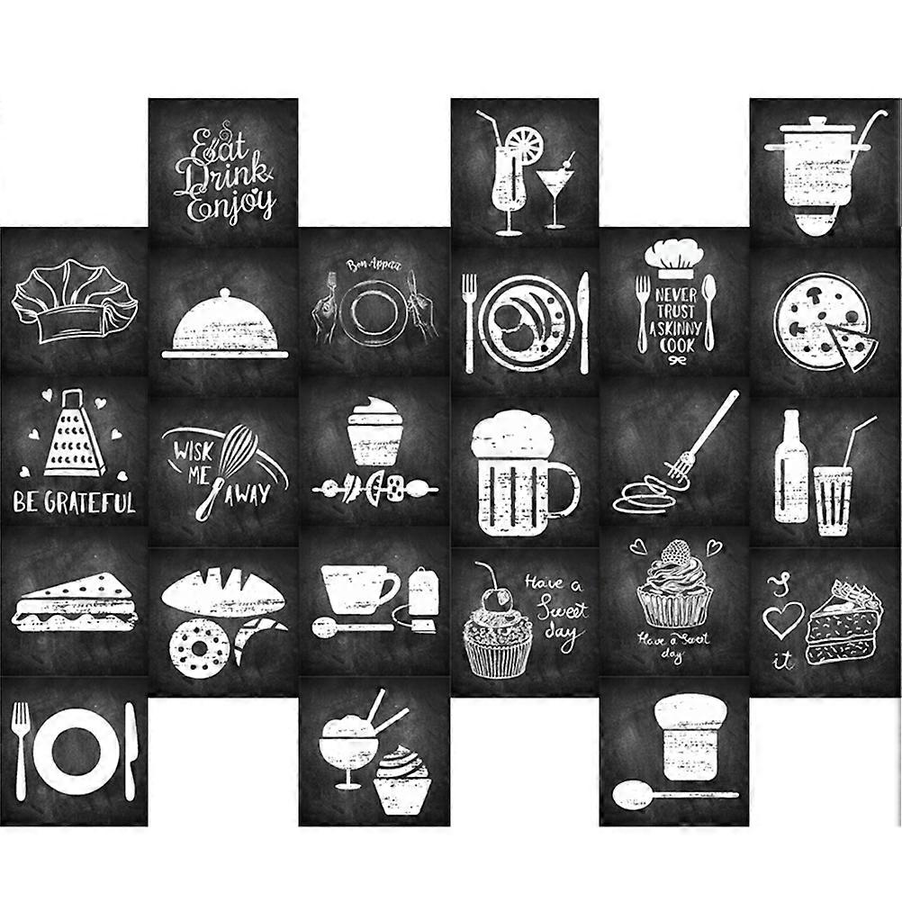 Protect Tiles from Dirt Tile Sticker for Decor Assorted Color Square Shape 24Set