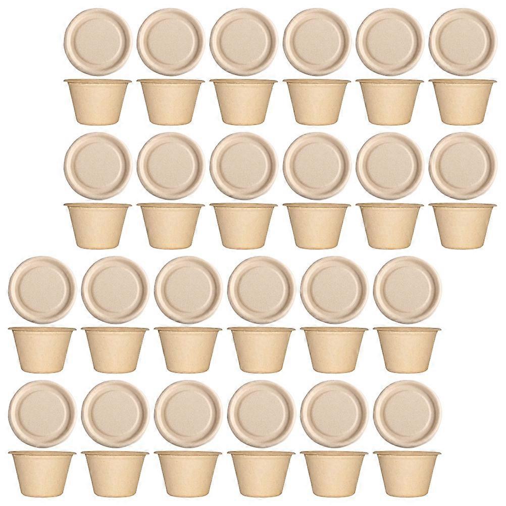 Disposable Sauce Cups Paper Pulp Condiment Boxes for Storage 50Pcs