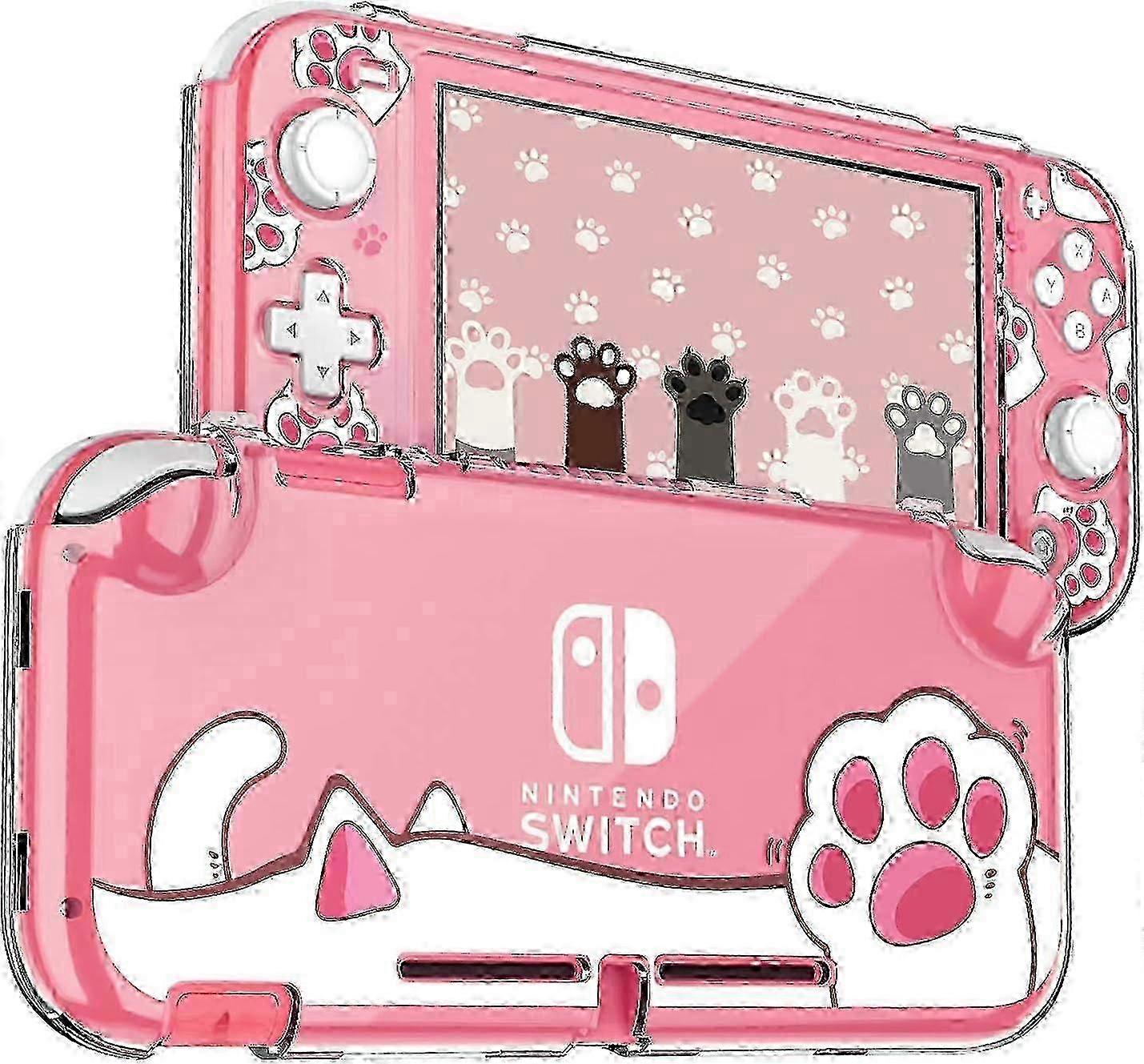 2025 Case Compatible With Switch Lite, Transparent Pc Protective Case Anti-scratch, Shockproof Shell Accessories For Switch Lite - Cat's Paw