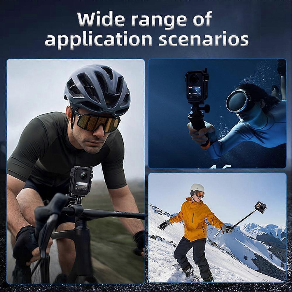 For DJI Osmo 360 Cage with Horizontal Racket Support Protective Frame Camera Shell with 1/4" Threads Expansion Bracket