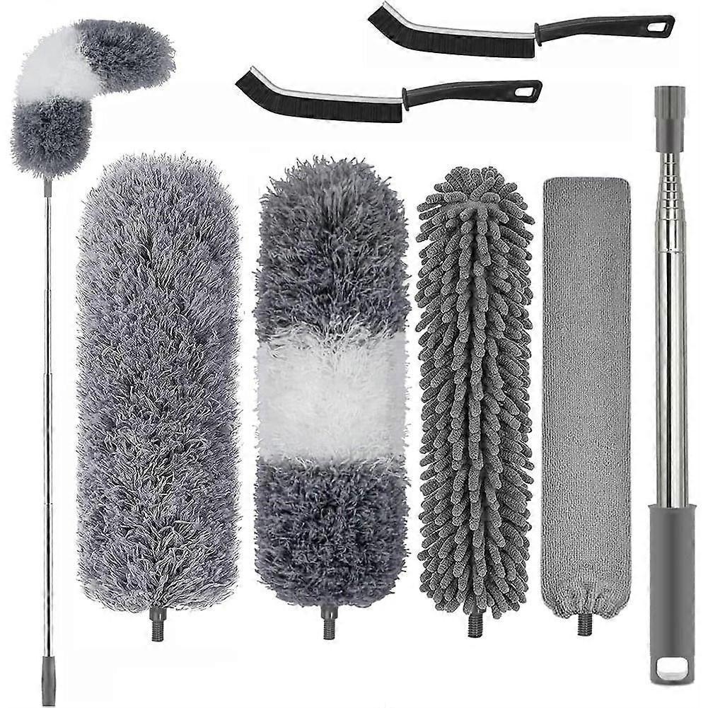 Telescopic Washable Microfibre Duster,Long Extendable Up to 254 cm,Bendable Dust Catcher,for High C
