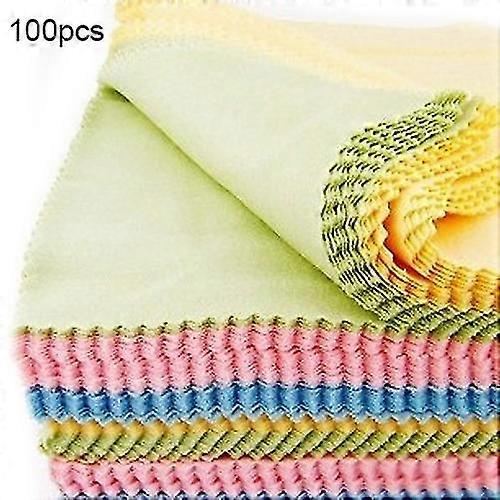 100 Pcs Microfiber Mixed Color Screen Camera Lens Glasses Square Cleaning Cloth
