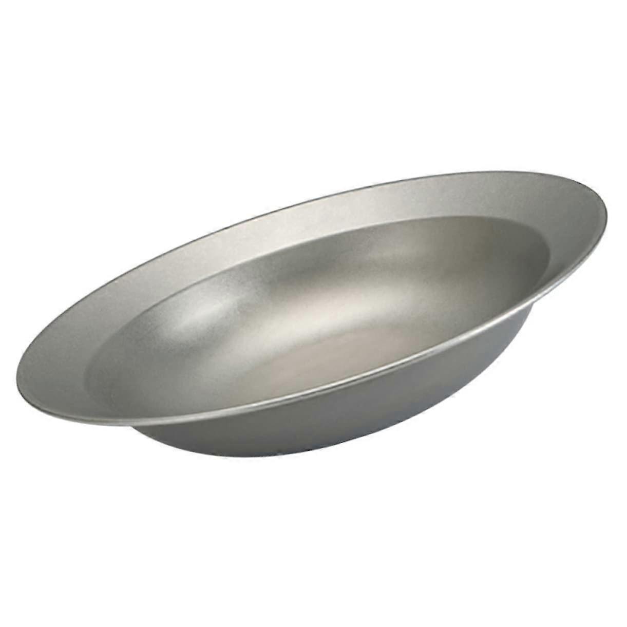 Stainless Steel Salad Bowl Shallow Mixing Basin Reusable Plate Stackable Dishwasher Safe