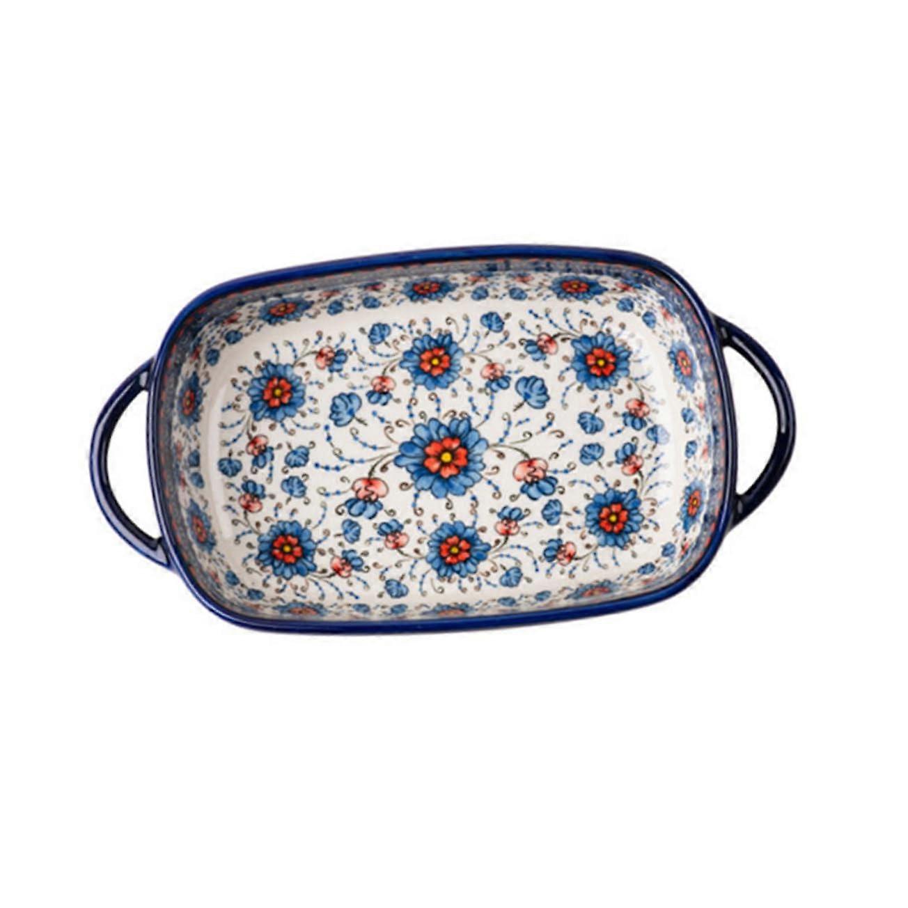 Ceramic Baking Dish with Double Handles, Nonstick Rectangular Bakeware, Oven and Microwave Safe