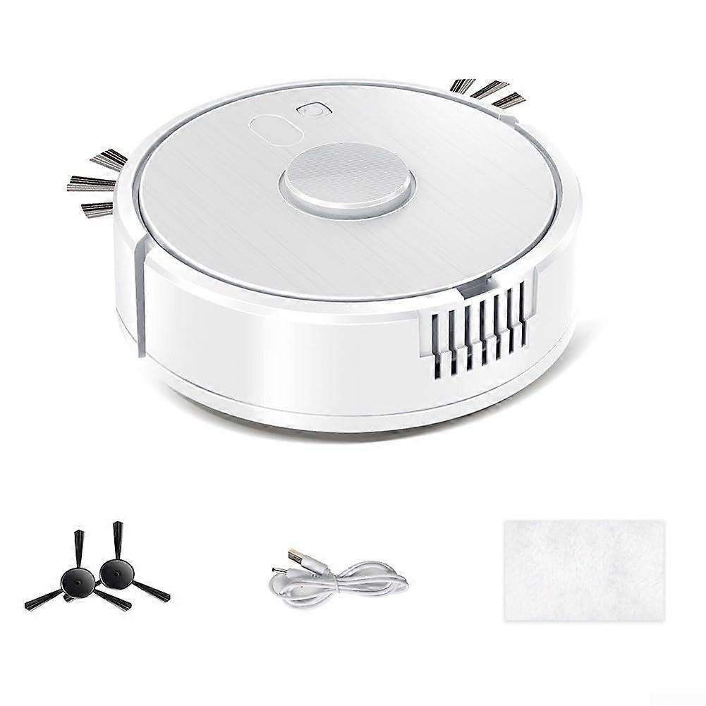 White Robot Vacuum Cleaner with Mop, Smart Navigation, SelfCharging, Multiple Modes for Carpets and Hard Floors