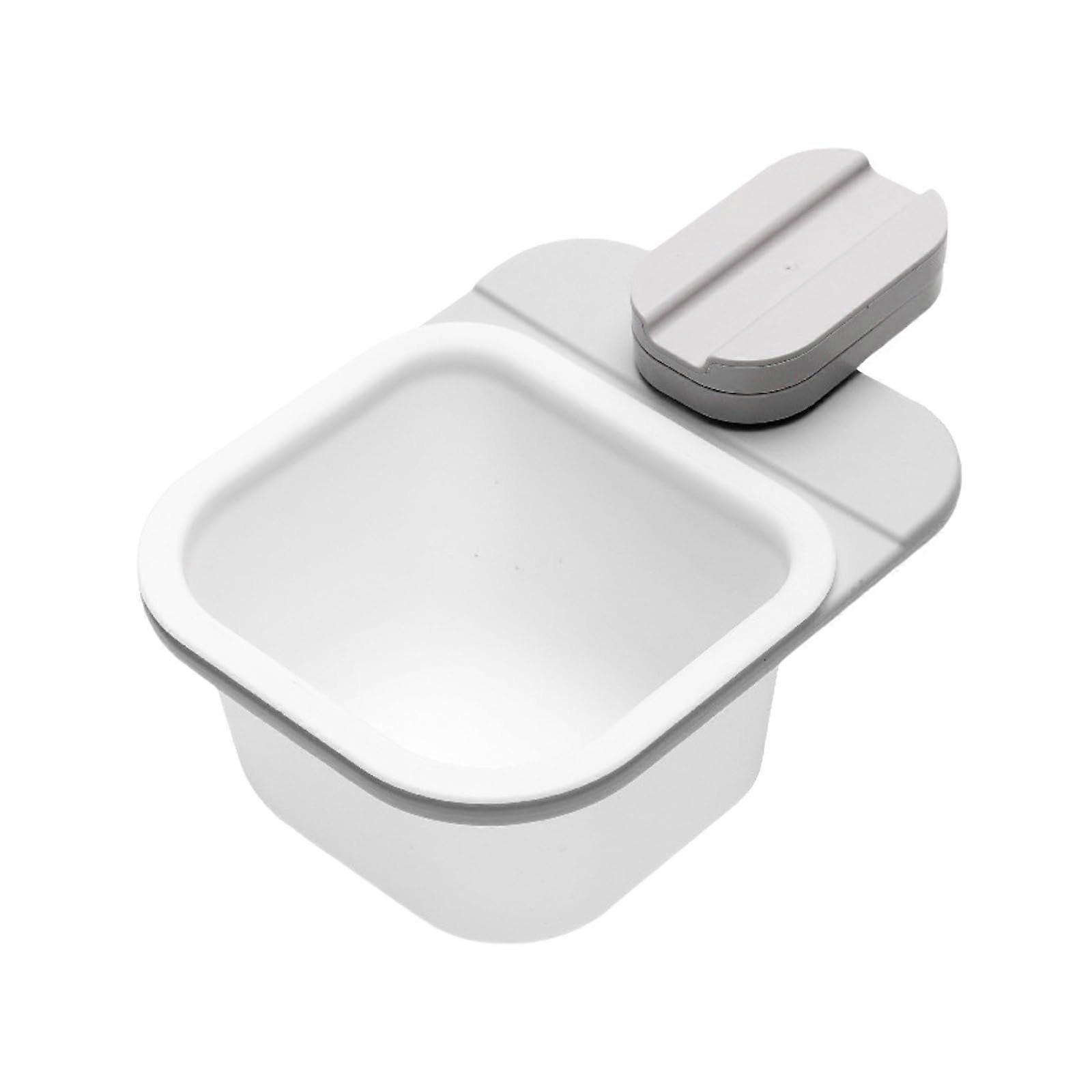 Desktop Trash Can with Rotating Lid, SpaceSaving Clip and Adhesive Mount for Office or Home Use White Grey