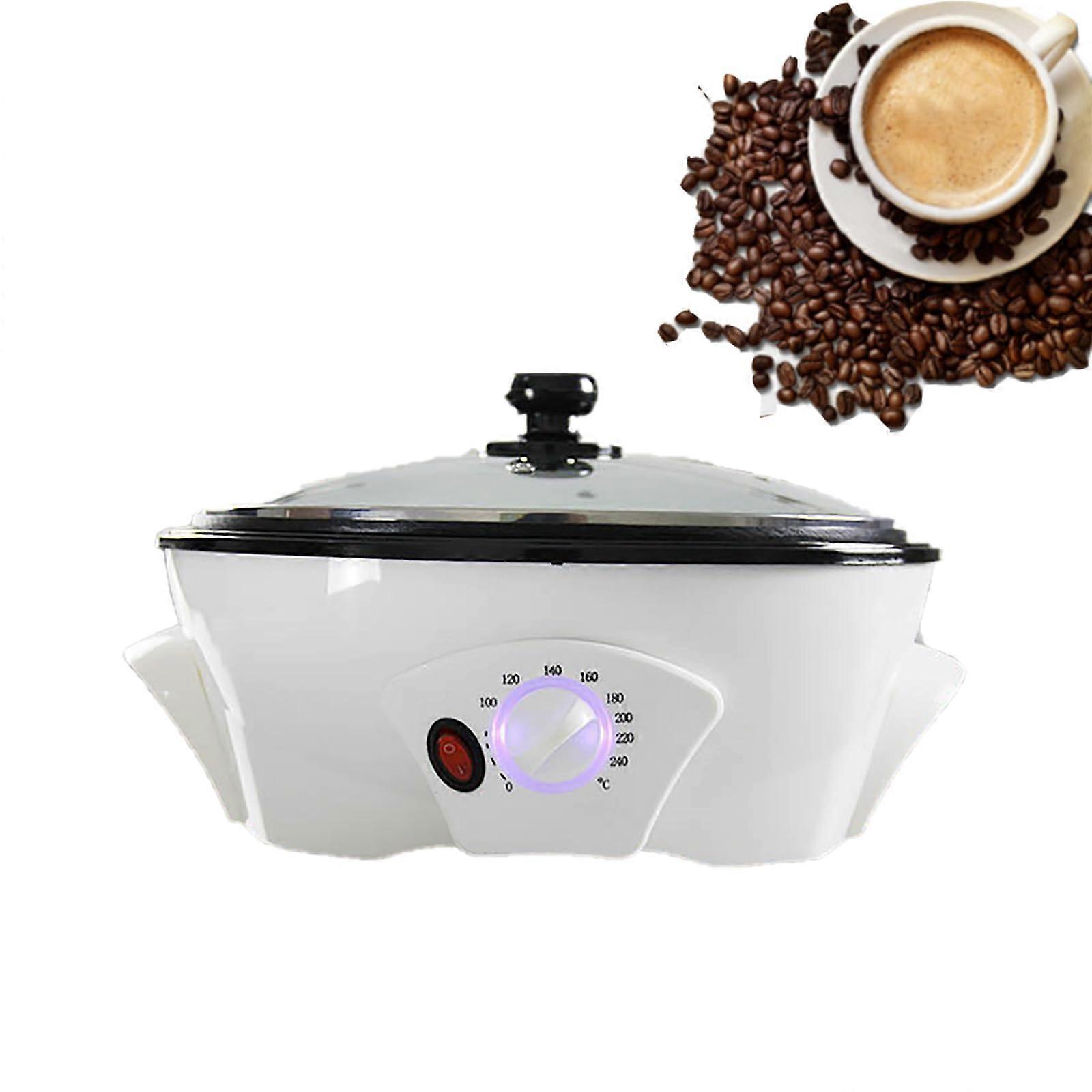 800g Electric Coffee Bean Roaster Large Capacity Adjustable Temperature Home Use White