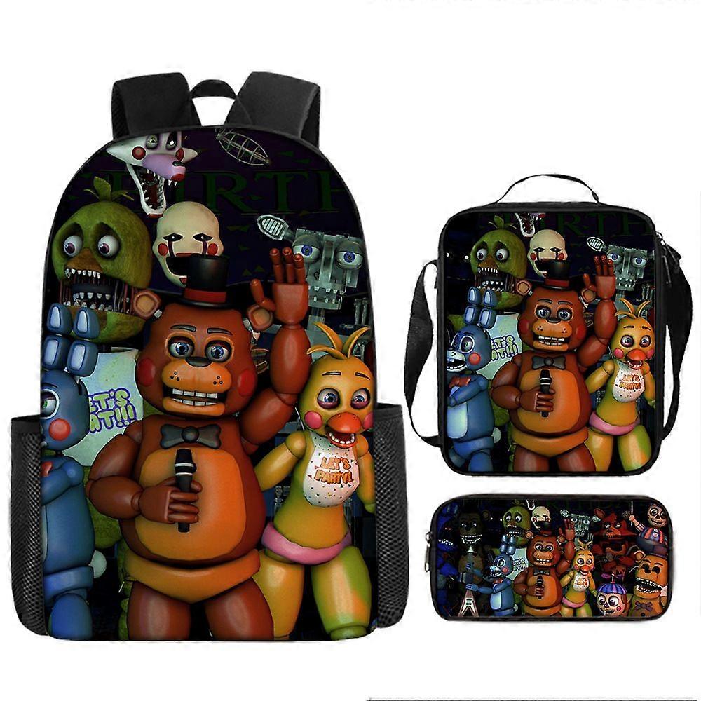 Five Nights Backpack, School Bag, Children's School Bag, Backpack, Men's Backpack, Laptop Backpack, Three-piece Backpack