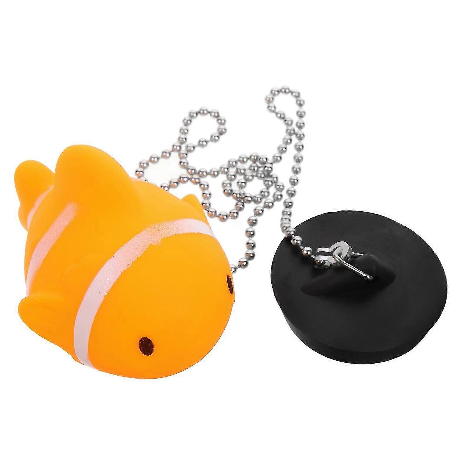 Sink Stopper Tub Water Plug Fish Shape Drain Control Assorted Color 1Set