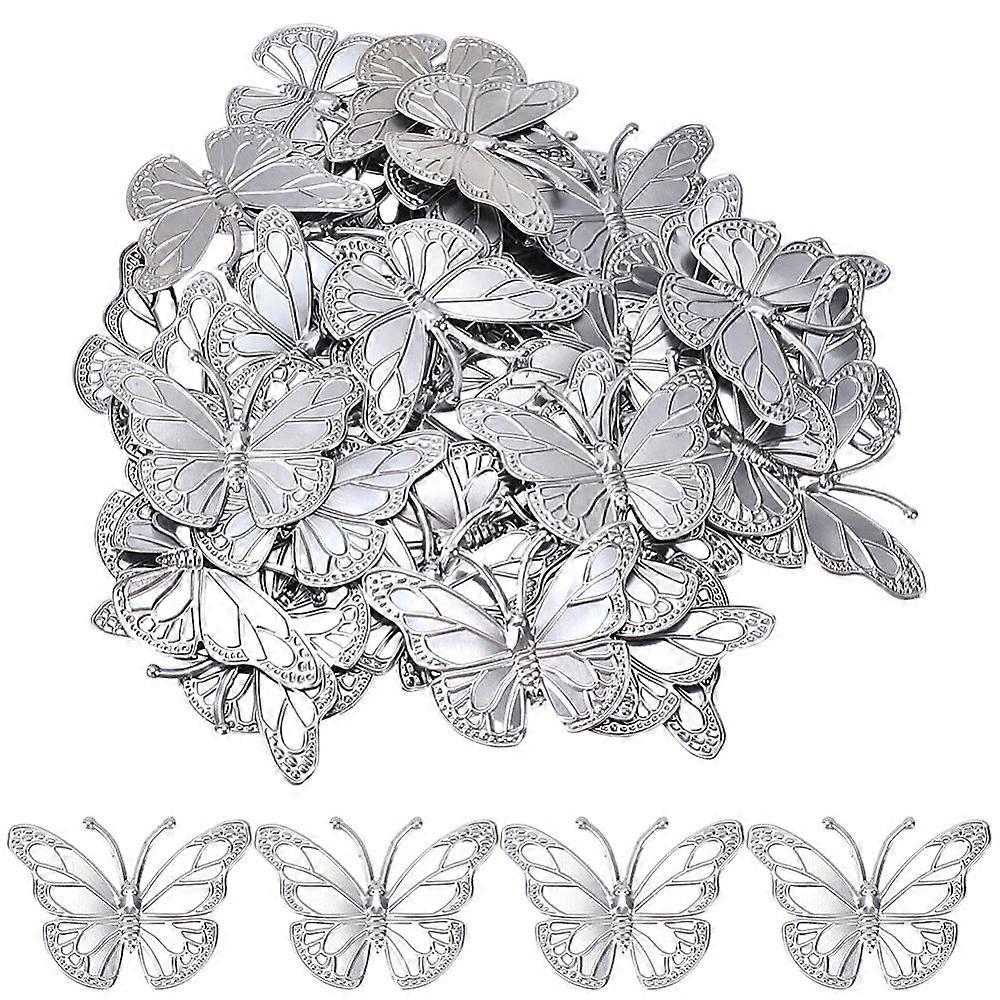 Iron Cabochons Big Butterfly Platinum 59.5x80x1.5mm