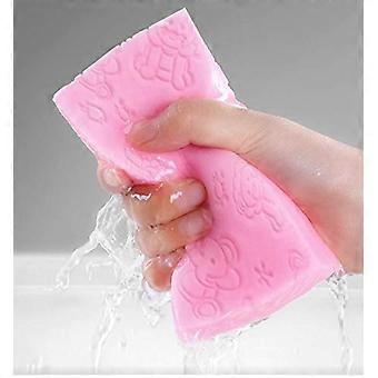 Soft Exfoliating Bath Sponge with Ergonomic Grip, Gentle Body Scrubber for Sensitive Skin, Yellow