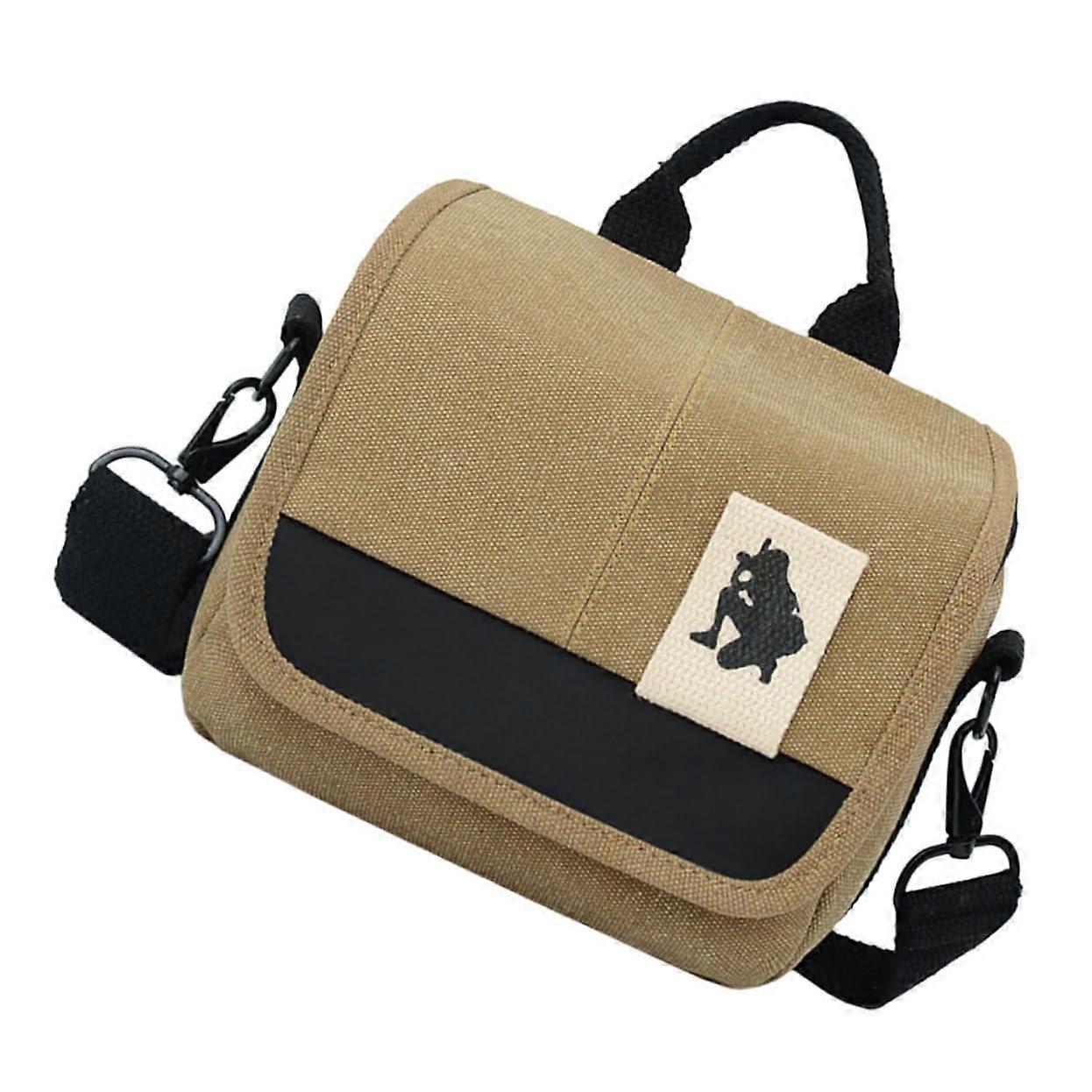 Waterproof Small Camera Bag with Adjustable Shoulder Strap for Outdoor Travel Compact Storage Khaki