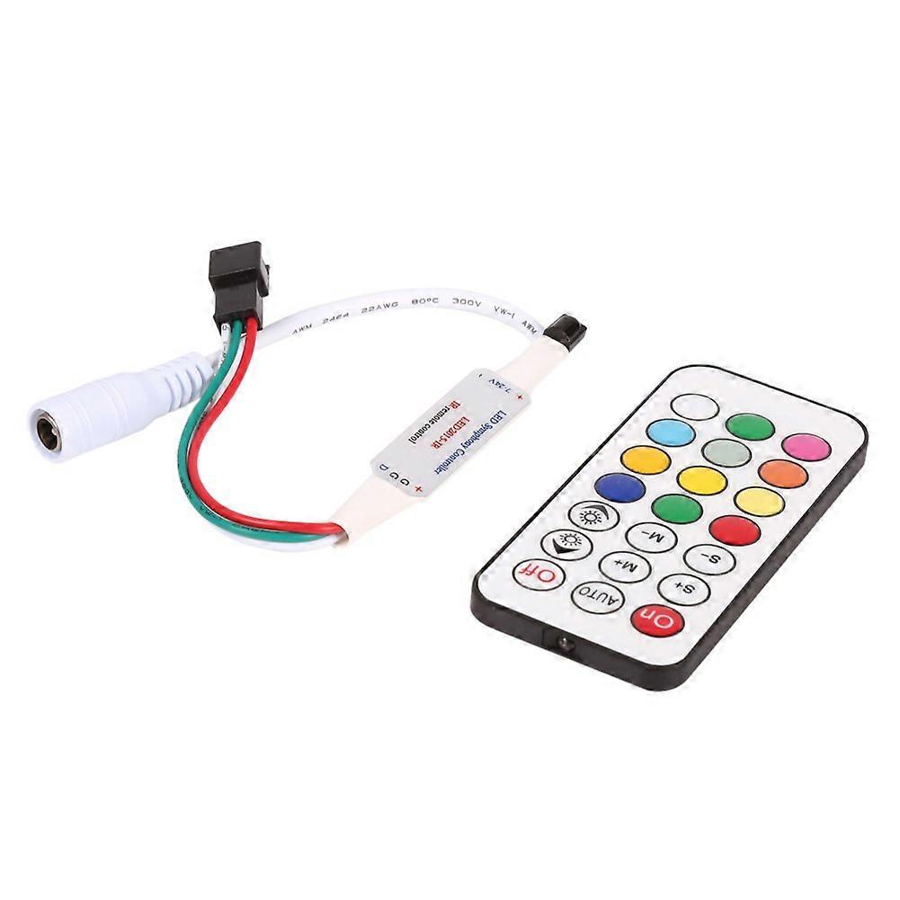 LED Strip Light Controller with 21Key IR Remote for WS2811 WS2812B RGB, 1024 Pixel Capacity