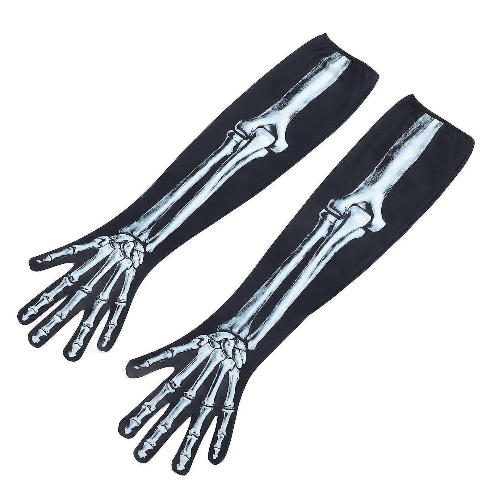 Halloween Gloves for Decor Use 1Pair Skeleton Full Finger Gloves