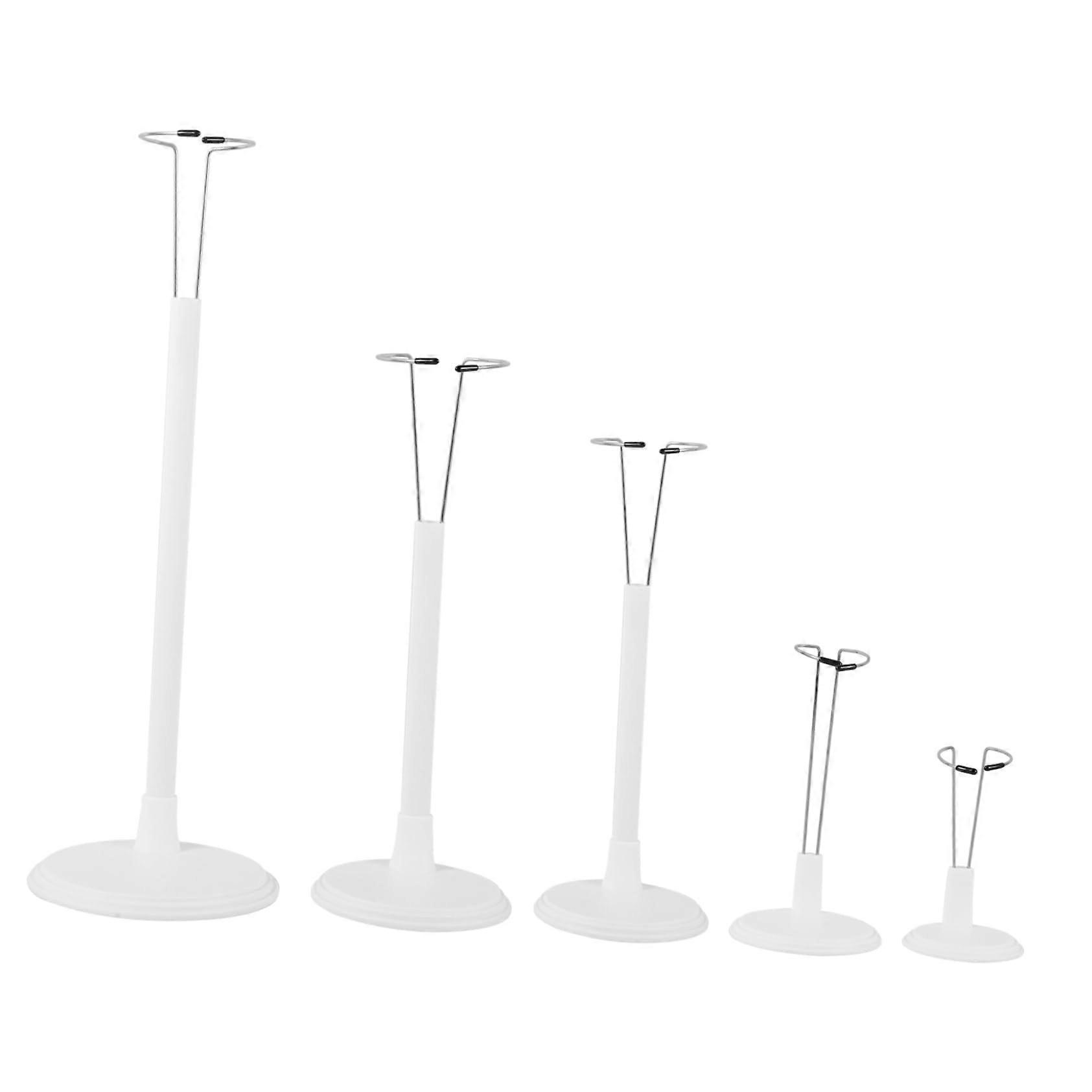 5pcs Adjustable Action Figure Display Stands Clear Plastic Doll Support Base Stable Height Adjustable Design