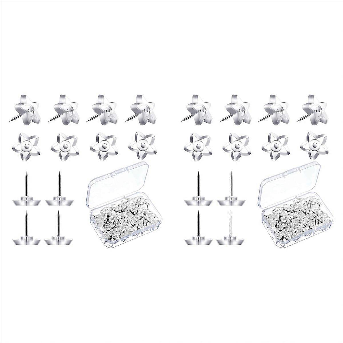 200 Pieces Star Shaped Push Pins Plastic Clear Thumb Tacks
