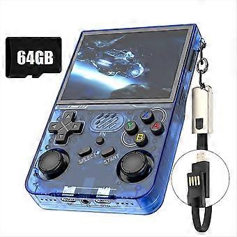Console de Jogo Portátil Retro R36XX 64G 14000+Games Tela de 3,5 Polegadas A
