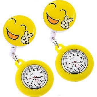 Practical Nurse Chest Watch Pocket Watch with Clip for Medical Use 2Pcs