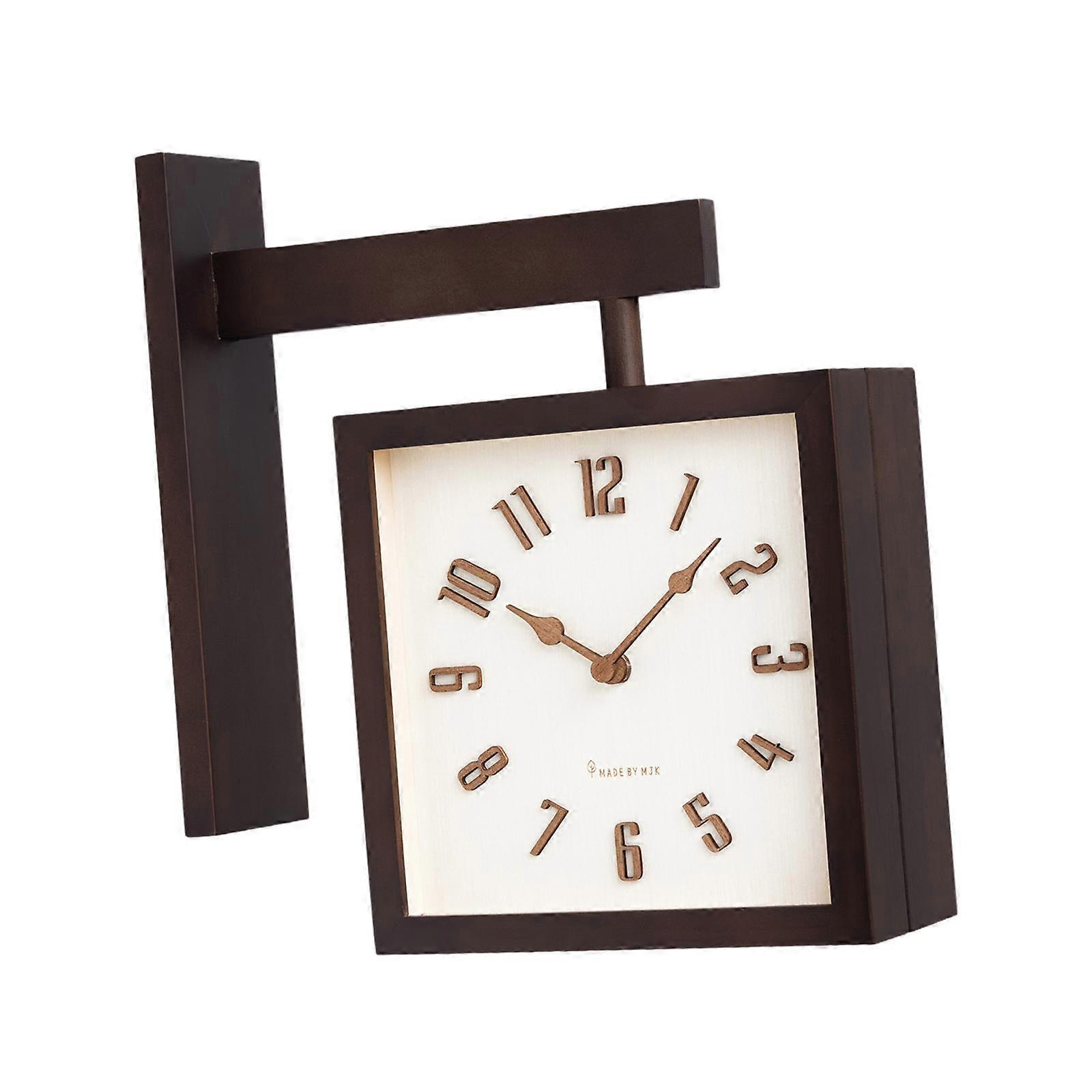 Corner Wall Clock Timepiece Craft Minimalist Stylish Double Sided Decorative