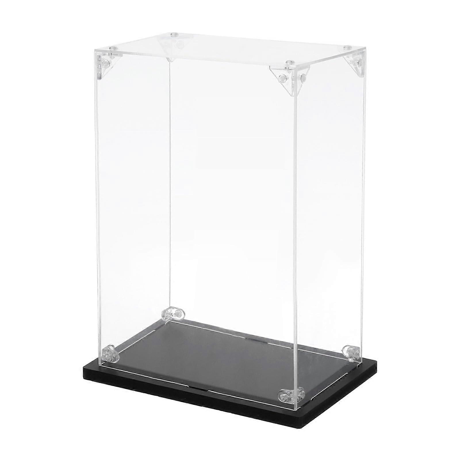 Acrylic Display Case 45x45x25cm with Easy Snap Closure, Stackable Clear Storage Box for Miniatures