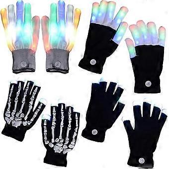 Fingerhandschuhe mit Lichteffekten, LED-Leuchthandschuhe, helle Fingerlichter, Accessoires für Erwachsene (a+b+c+d)