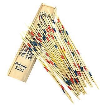Mikado-Mikado-Stäbchen aus Holz, traditionelles Spiel mit Aufbewahrungsbox