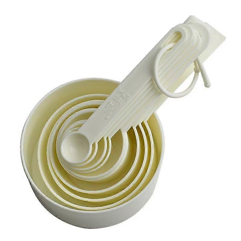 Plastic Measuring Cups & Spoons Set (10pcs), Colorful Nesting Baking Tools For Kitchen