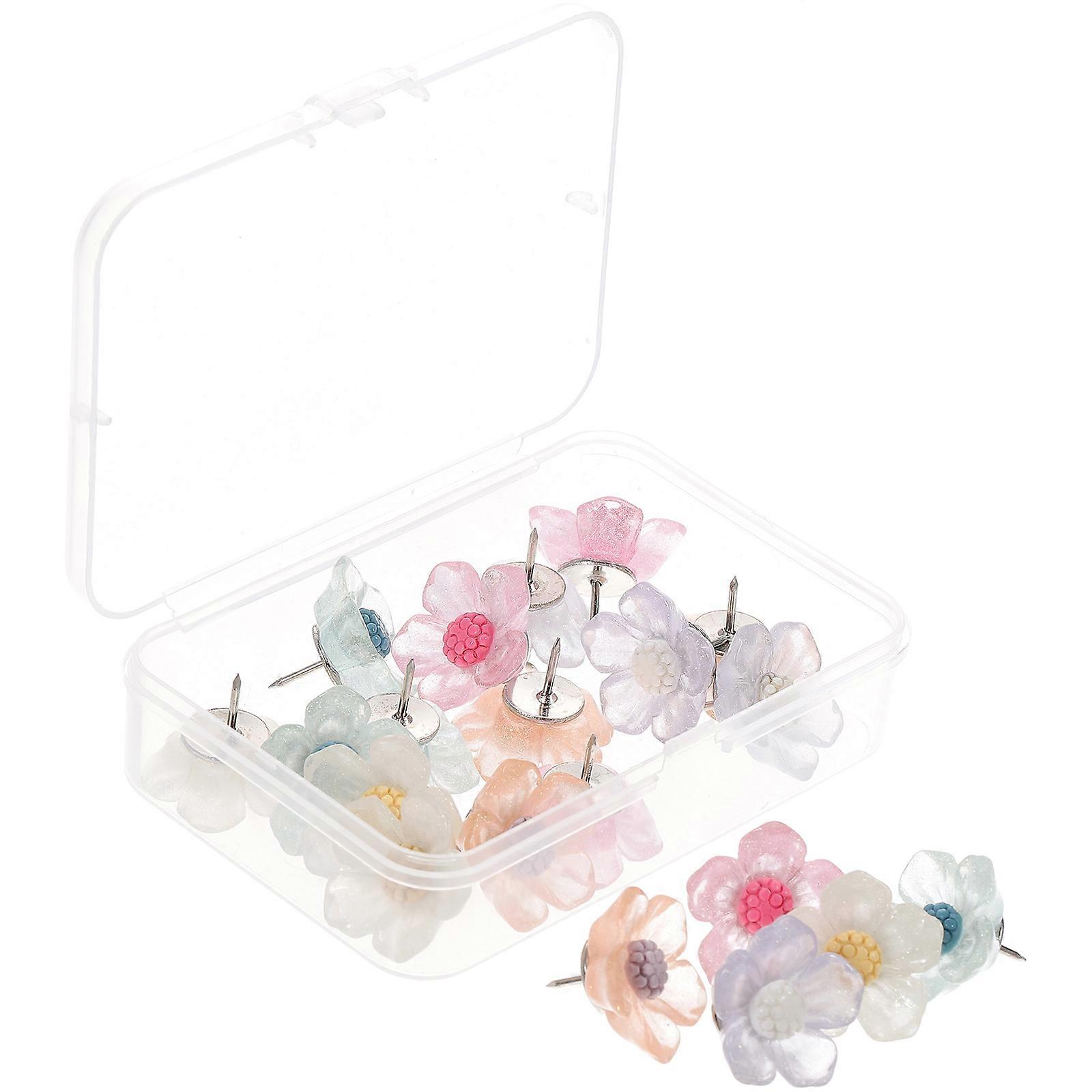 Flower Shaped Pushpins for Multi-Function Thumbtacks 60Pcs DIY Supplies