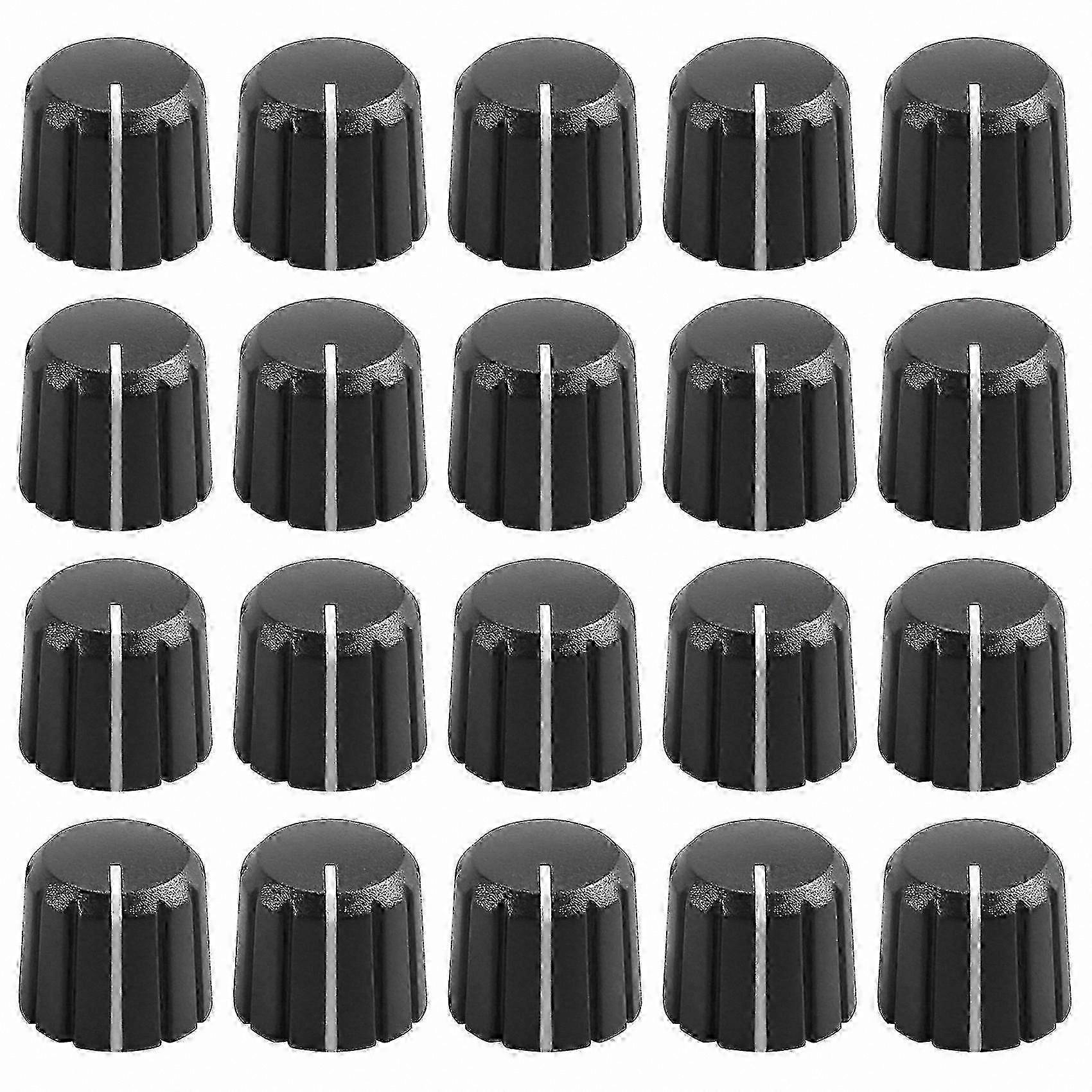 20-Pack Plastic Guitar Knobs for 6mm D-Shaft Control Potentiometers