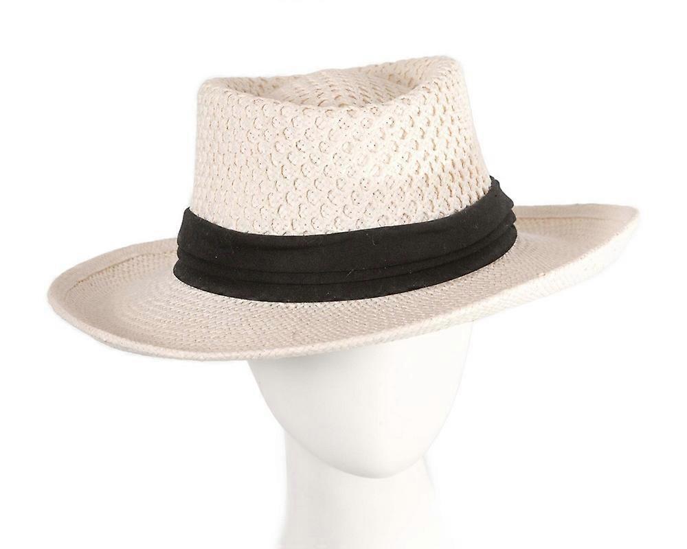 Wide brim white squatter hat SP532