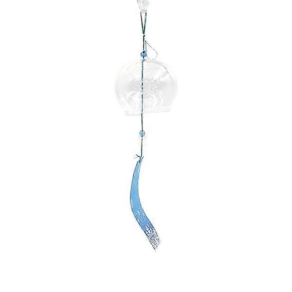 Glass Wind Chime Hanging Ornament Decor Snowflake Pattern 2Pcs White