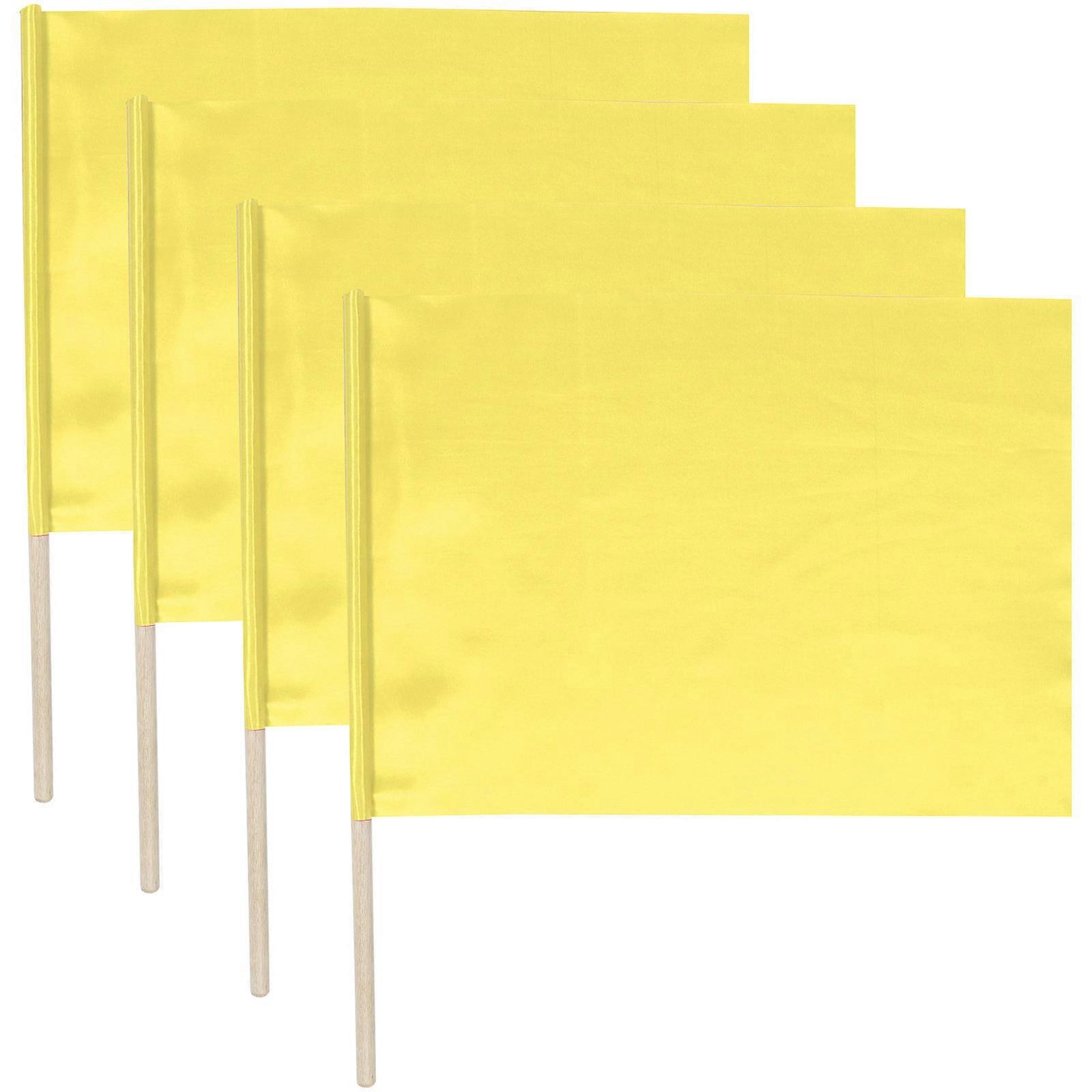 Soccer Referee Flag Set 4Pcs Handheld Conducting Flags Yellow