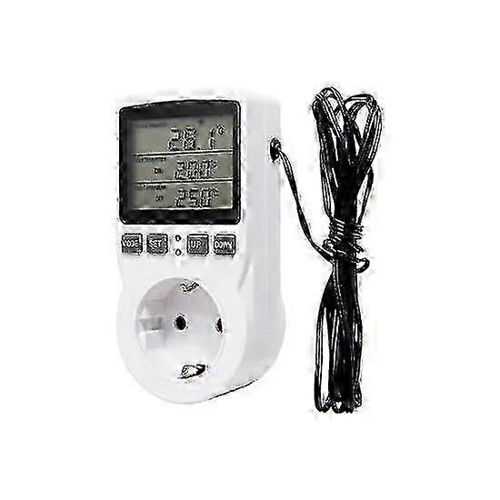 Digital Thermostat Socket EU Plug with Temperature Probe for Heating & Cooling Control