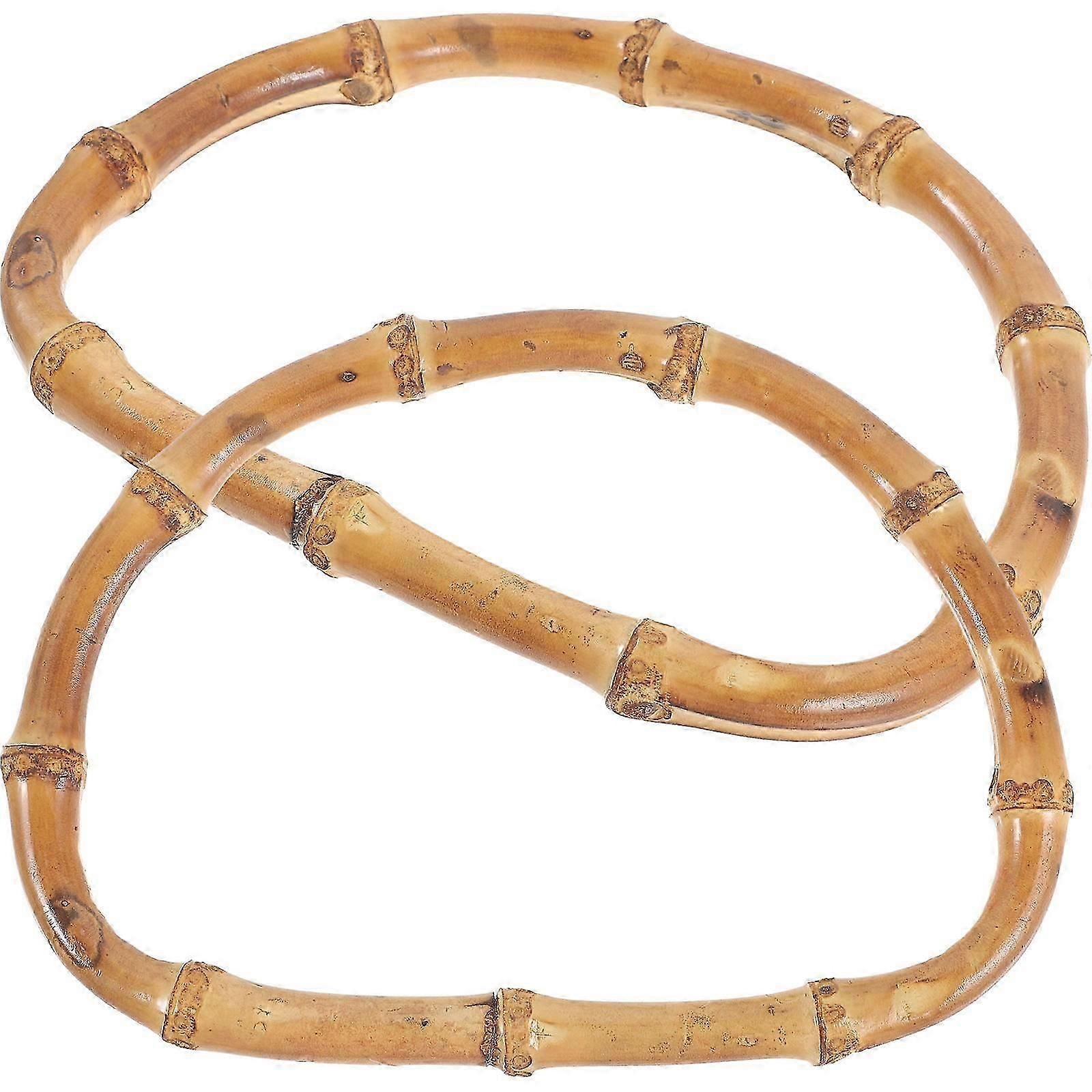 Bamboo Bag Handles, DIY Replacement, Beige, 2 Pack