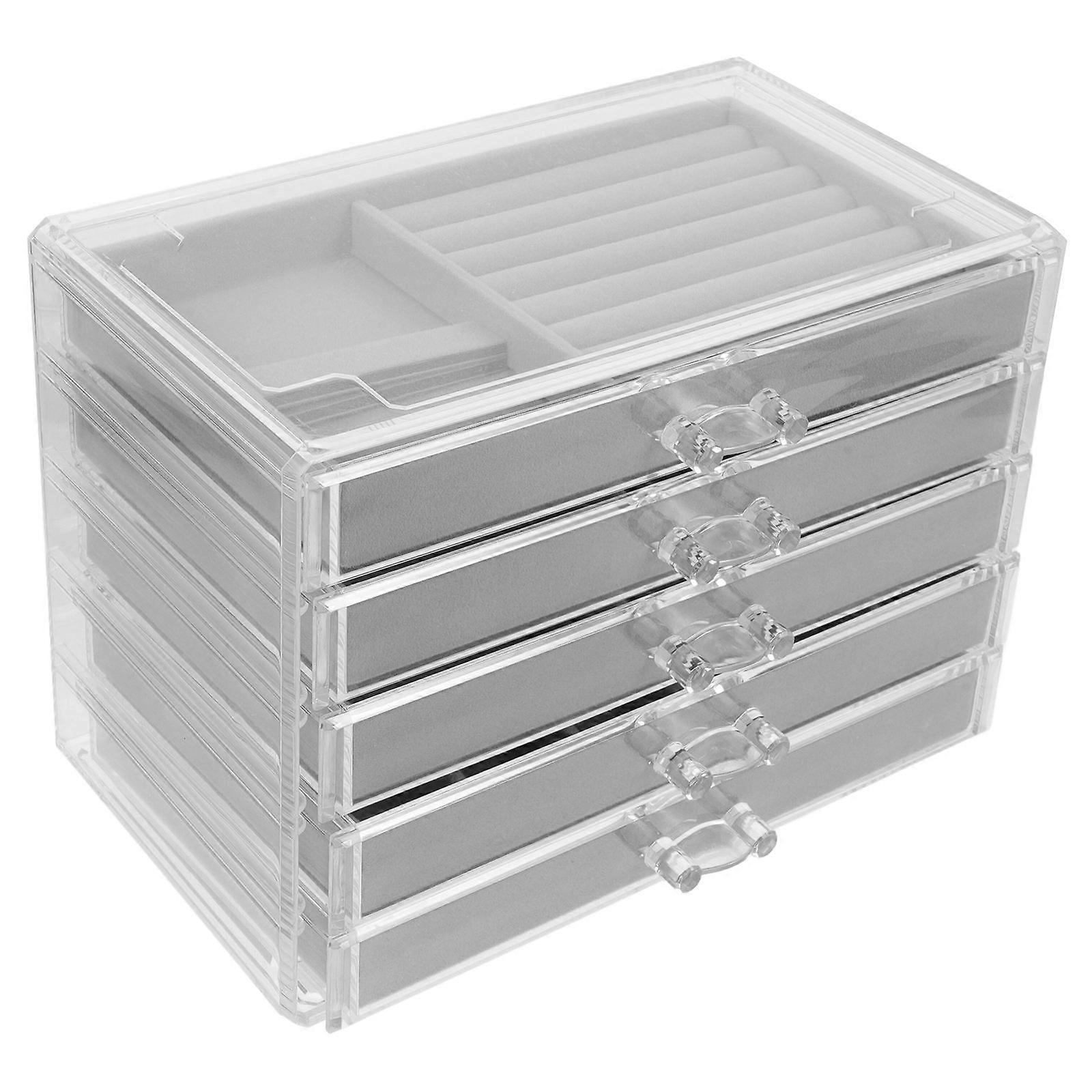 Rock Collection Box Multi Grid Display Case for Organized Storage