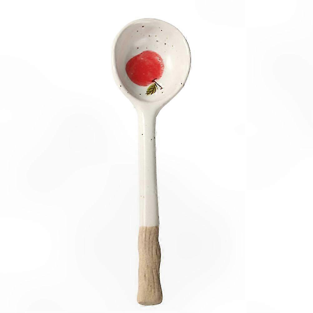 Cute Ceramic Coffee Spoon with Handcrafted Patterns for Kitchen Use