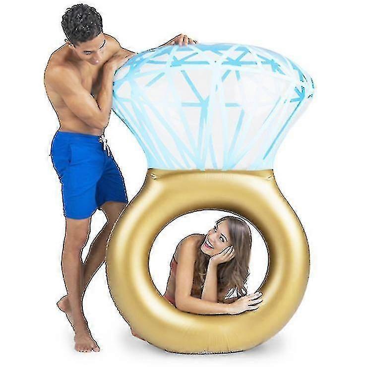 Inflatable Diamond Ring Pool Float with Quick Release Valves - Perfect for Summer Parties & Relaxation