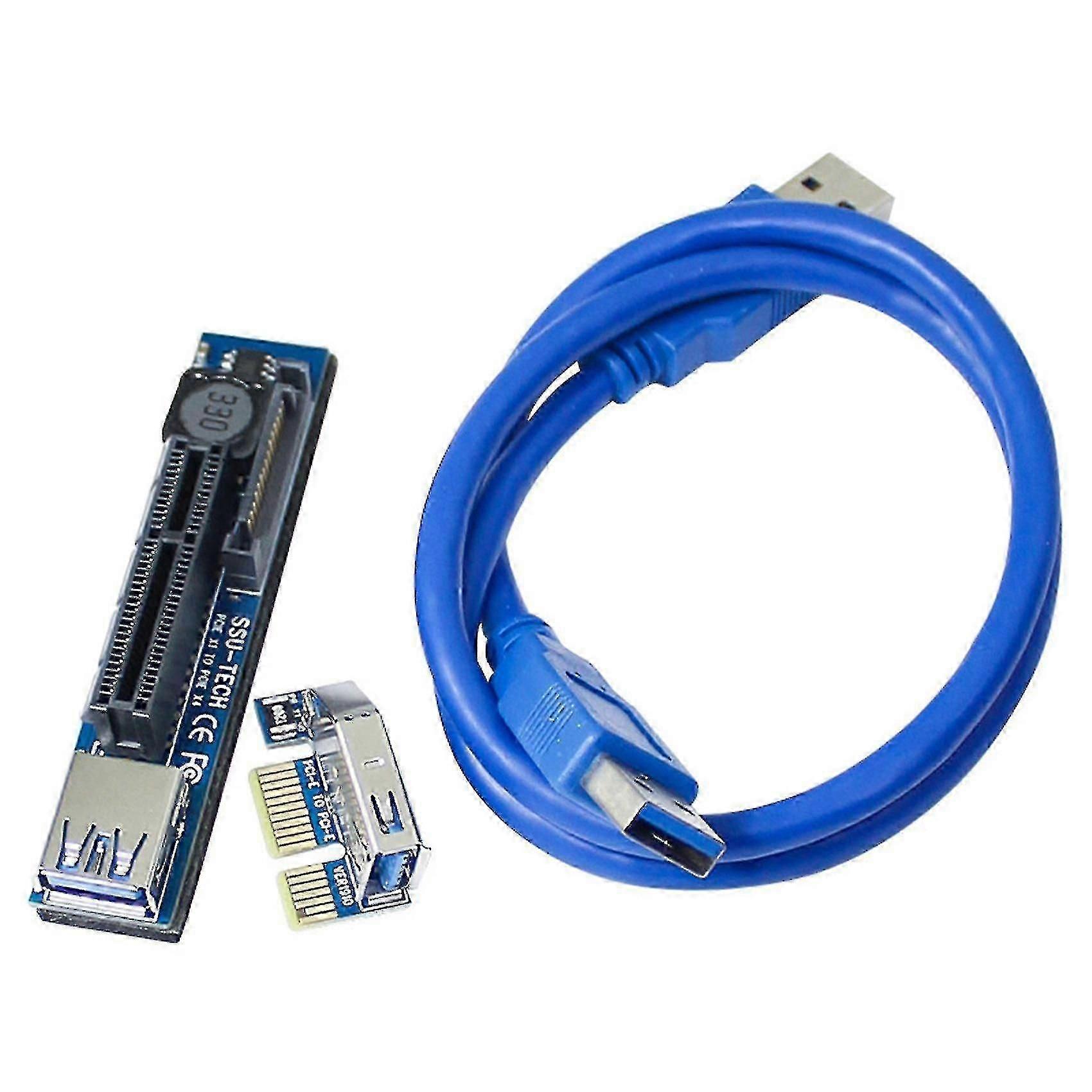 Pcie X1 To X4 Riser Card Usb3.0 Adapter Cable Compatible With Desktop Computer