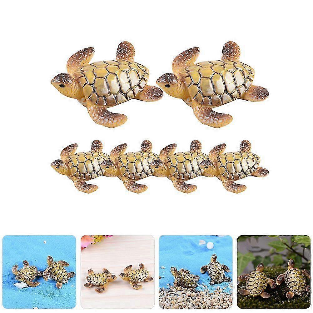 6pcs Miniature Turtle Figurine Turtle Status Micro Landscape Turtle Decorations